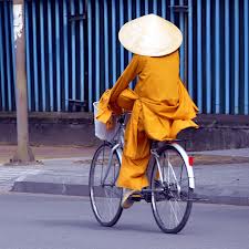 Monk on a bicycle